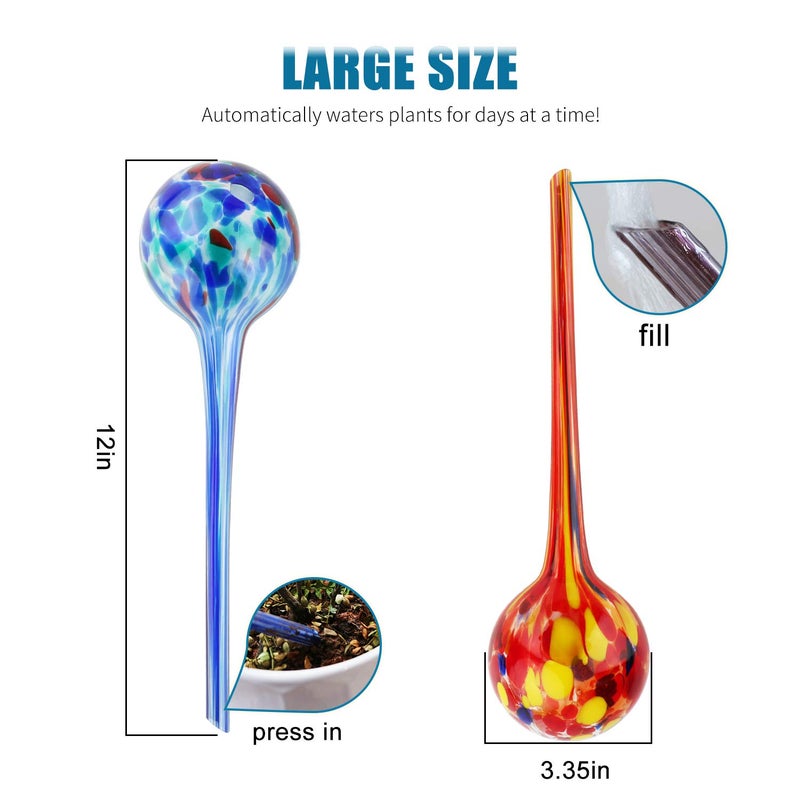 Brajttt Plant Watering Globes, 2 Pieces Automatic Watering Bulbs, Cute Glass Watering Globes with 2 Tags - Image 4
