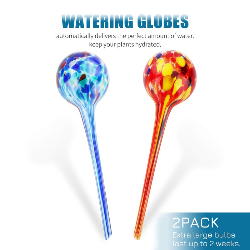 Brajttt Plant Watering Globes, 2 Pieces Automatic Watering Bulbs, Cute Glass Watering Globes with 2 Tags - Image 2