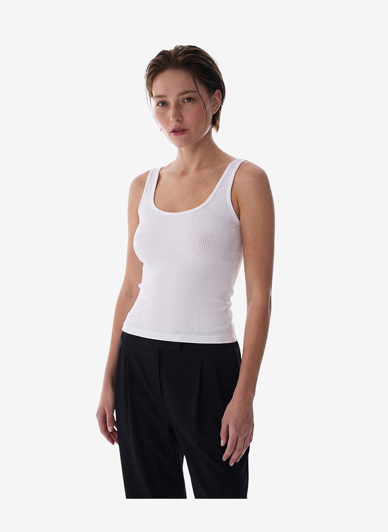 Penti Women Seamless Square Neck White Top - Image 1