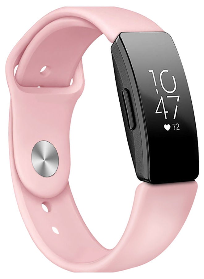 NIBEMINENT Replacement Rubber Strap For Fitbit Inspire & HR L Pink