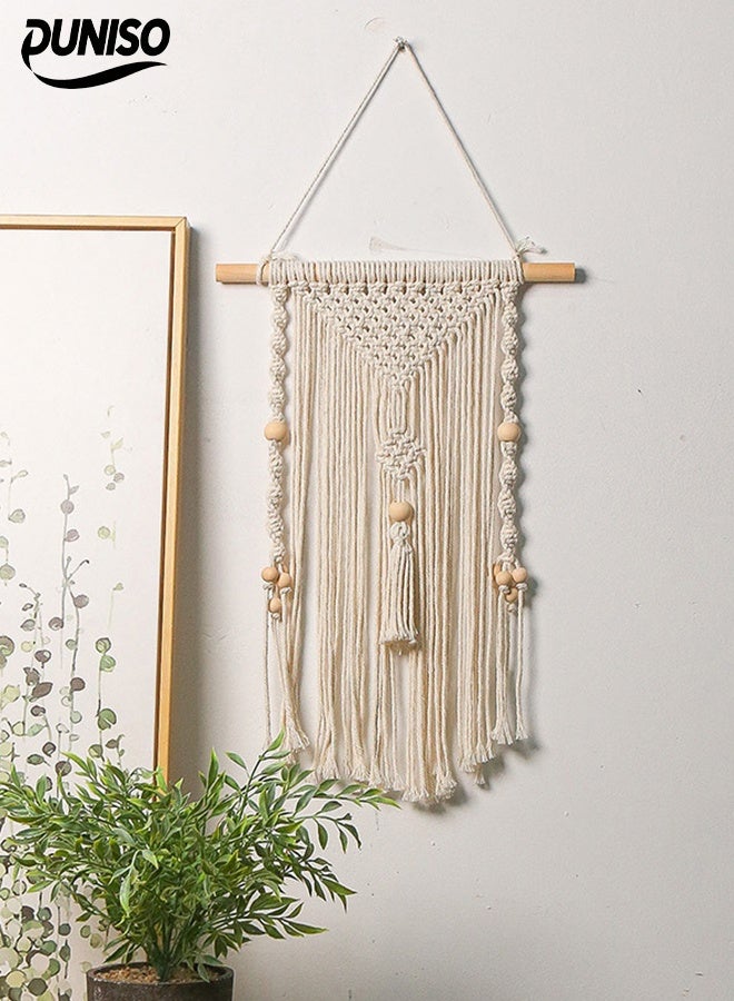DUNISO Weaving Bohemia Tapestry，Tassel Wall Hanging Decor，Cotton Rope Weaving Tapestry，Rugged，Suitable for Apartment, Nursery, Party Decorations, Nursery, Gallery, Wedding - Image 1