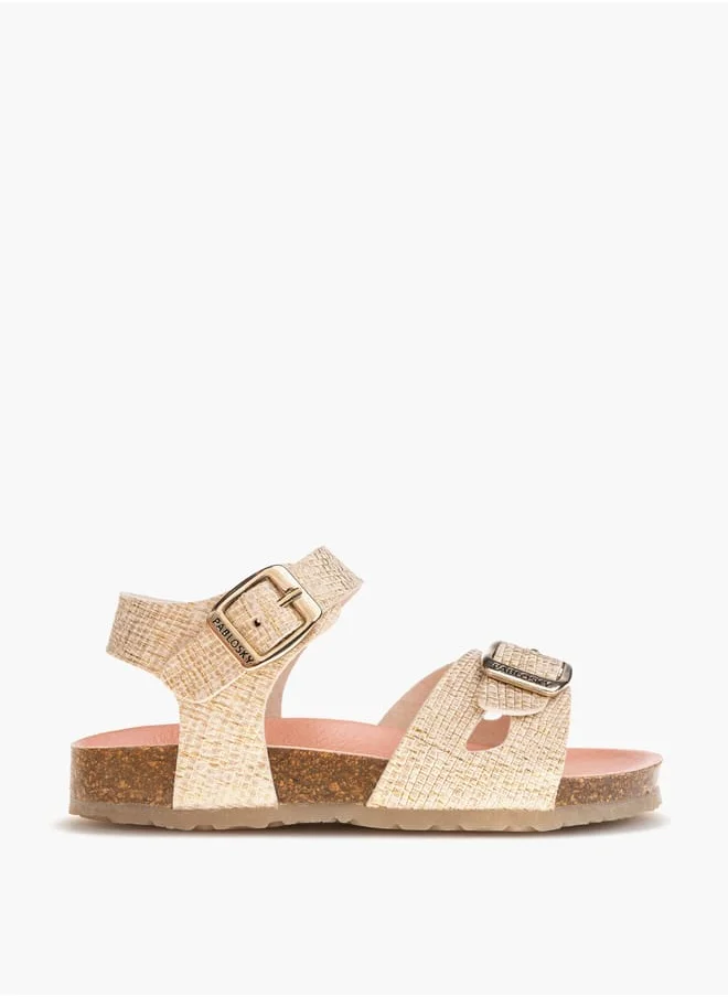 بابلوسكي Girls Strap Sandals With Buckle Strap Closure