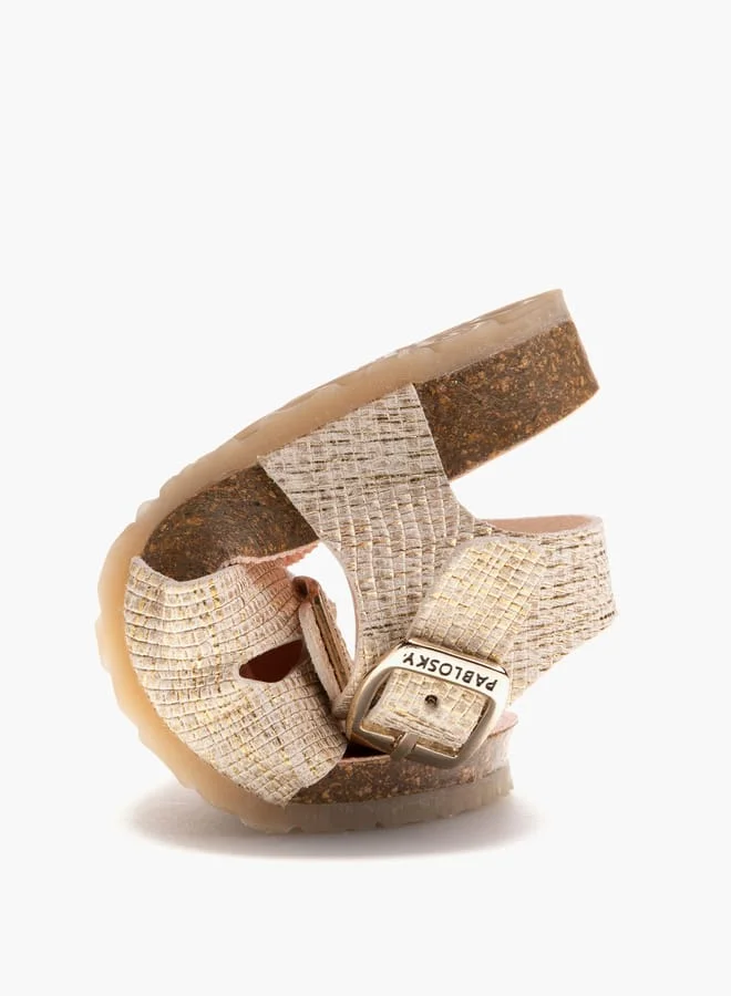 Pablosky Girls Strap Sandals With Buckle Strap Closure
