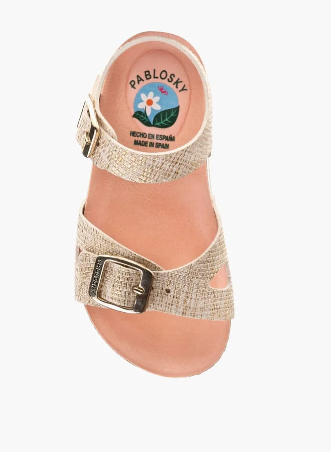 Pablosky Girls Strap Sandals With Buckle Strap Closure