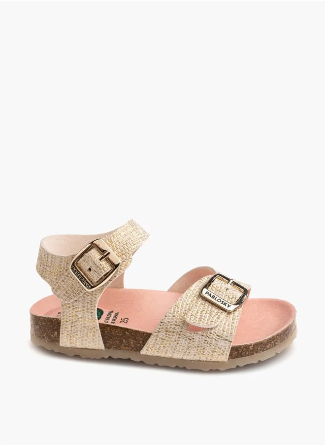 بابلوسكي Girls Strap Sandals With Buckle Strap Closure
