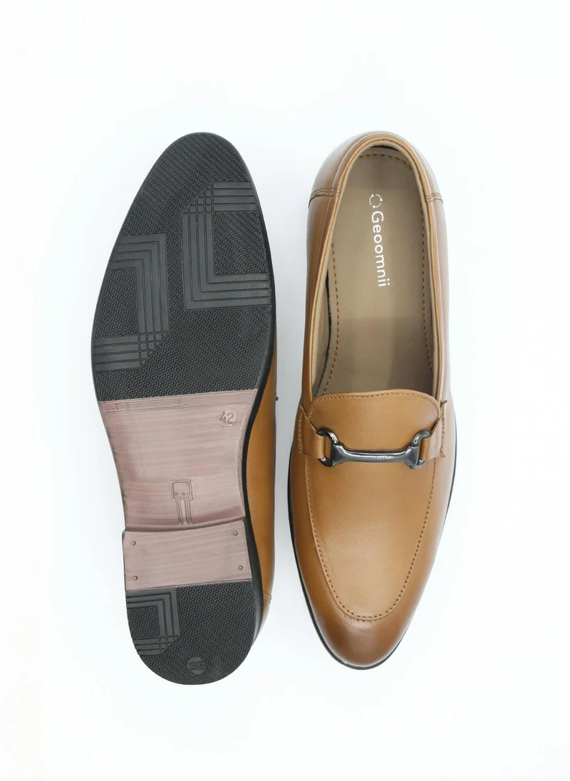 Geoomnii Tan Men’s Formal Slip-On Shoes – Classic Comfort, Elegant Design, Office & Party Wear for Men | Best Price UAE
