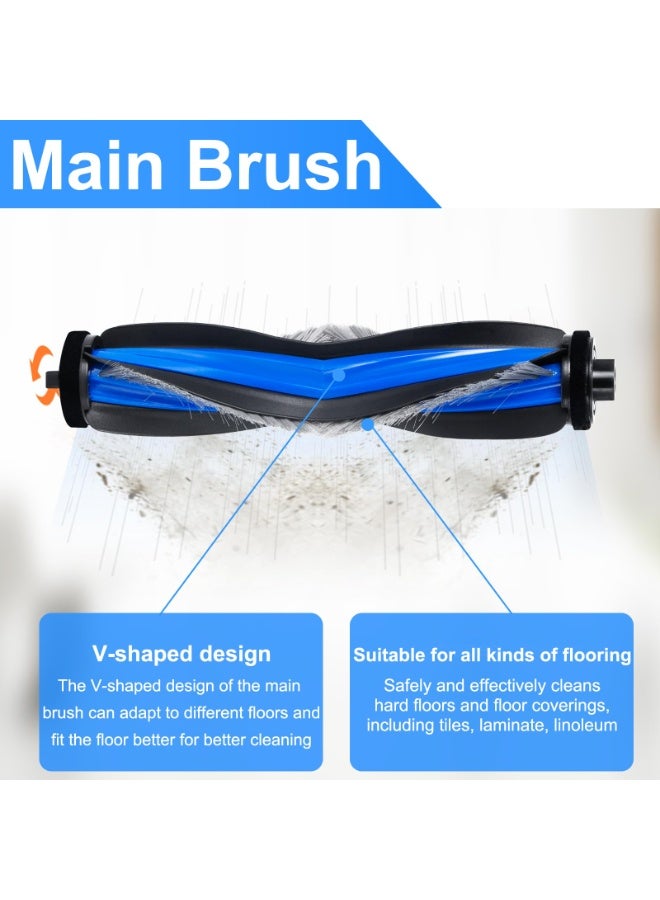 KISSUN 18 pieces of accessories for Ecovacs Deebot T30C Omni Suction robot spare parts, 1 roller brush, 4 HEPA filters, 4 wipes, 4 dust bags, 4 side brushes, 1 cleaning brush - Image 4