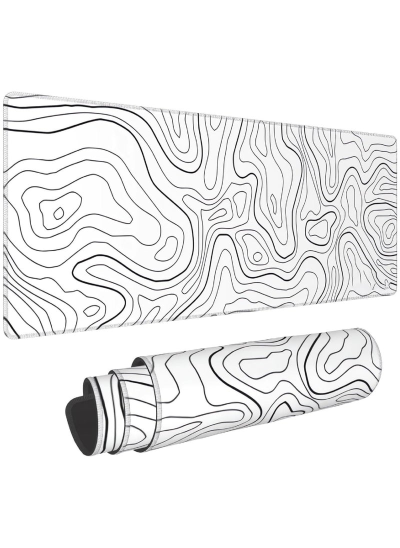 Generic - Gaming Laptop Mouse Pad Topographic Gaming Mouse Pad Big Desk Pads PC Keyboard Non-Slip Thick Rubber Table Mat Mouse Pads 800x300x3mm - Image 1