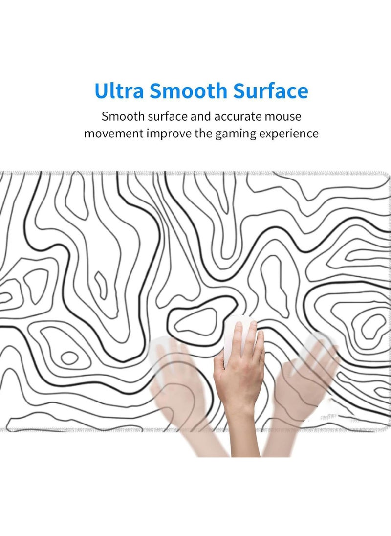 Generic - Gaming Laptop Mouse Pad Topographic Gaming Mouse Pad Big Desk Pads PC Keyboard Non-Slip Thick Rubber Table Mat Mouse Pads 800x300x3mm - Image 1