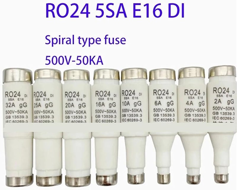 R024 2A فيوز سيراميك 20 قطعة فيوز حلزوني 500 فولت 2A 4A 6A 10A 16A 20A 25A 32A - Image 3