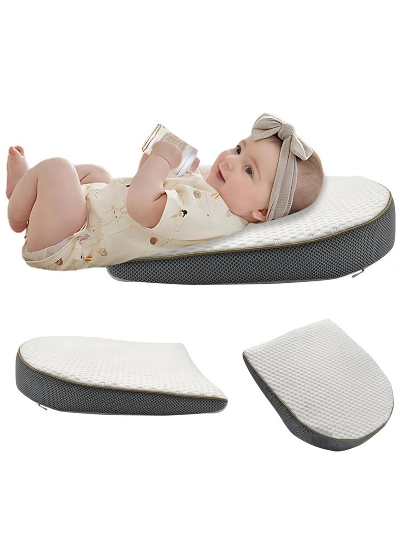 GUDOO Baby Wedge Pillow Anti-Spit Milk Feeding Pillow for Sleeping Nursery Infant Square Crib 15 Inclination Mattress With Removable Cover Memory Foam Cotton Wedge Cushion for Newborn - Image 1
