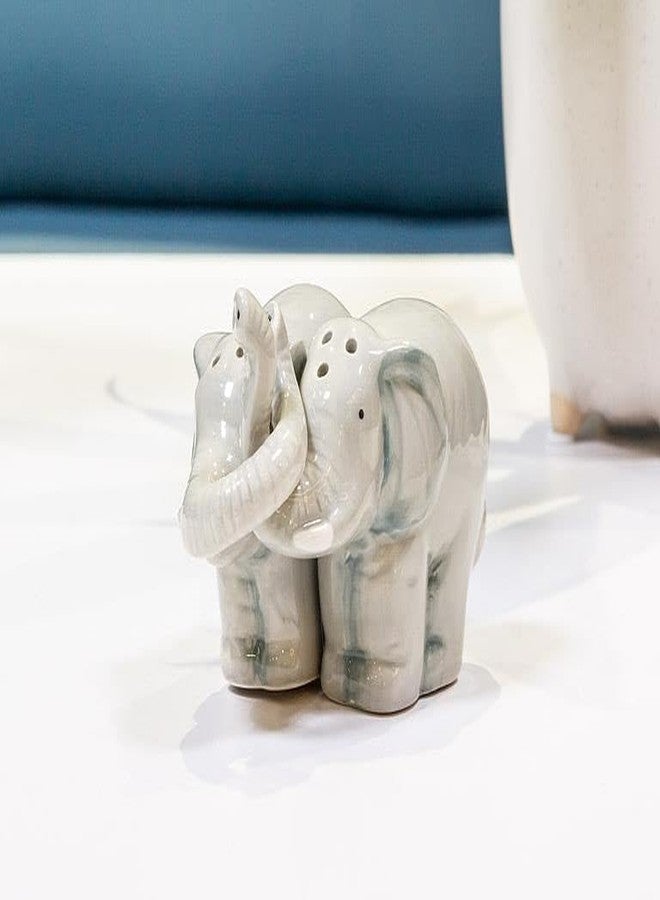 Abbott Collection 27-HUG/ELEPHANT Hugging Elephants Salt and Pepper Shaker Set, Grey, 3.5" L - Image 2