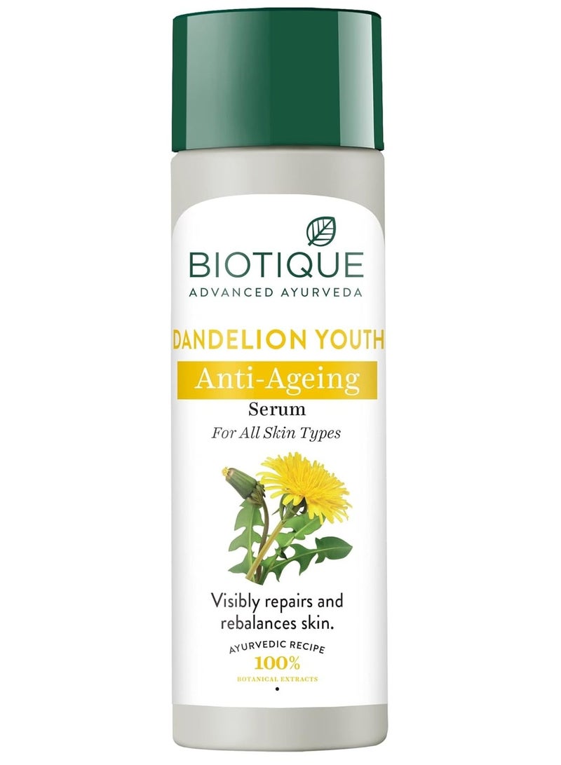 Biotique Dandelion Youth Anti-Ageing Serum| Ayurvedic and Organically Pure| Anti-Ageing Serum for Men & Women| Reduces Fine Lines & Wrinkles |100% Botanical Extracts| All Skin Types | 190ml - Image 5
