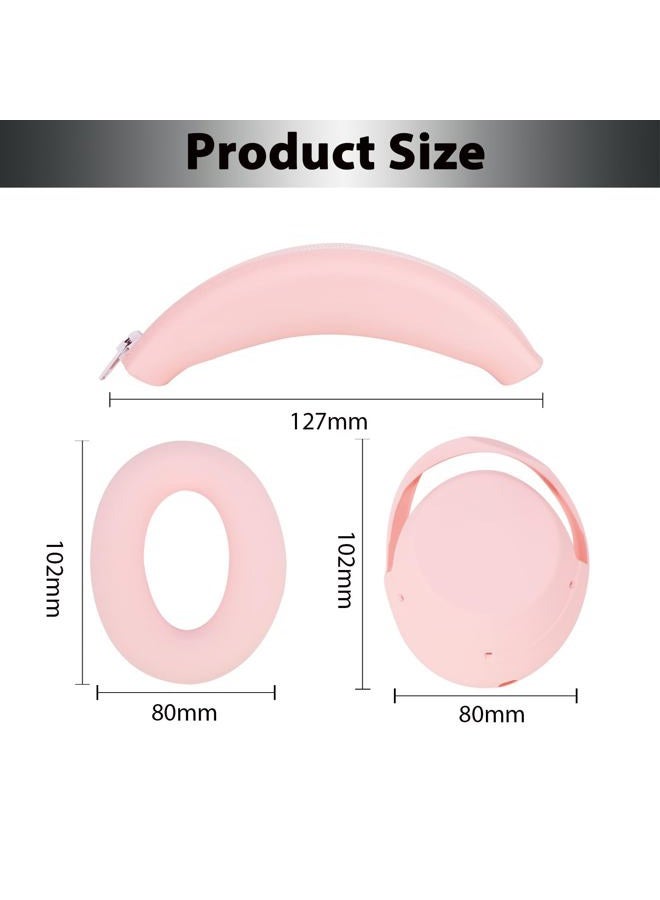 Adhiper 3-in-1 Silicone Sweat Earpad Covers for Sony WH-1000XM4 WH-1000XM3 Headphones, XM4 Covers Accessories with Washable Silicone Ear Pads Covers & Headband Cover & Ear Cups Covers - Pink - Image 5