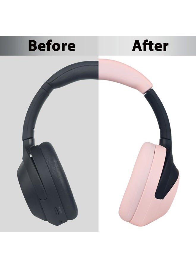 Adhiper 3-in-1 Silicone Sweat Earpad Covers for Sony WH-1000XM4 WH-1000XM3 Headphones, XM4 Covers Accessories with Washable Silicone Ear Pads Covers & Headband Cover & Ear Cups Covers - Pink - Image 3