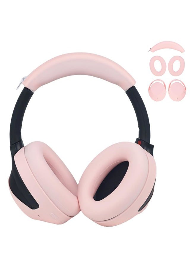 Adhiper 3-in-1 Silicone Sweat Earpad Covers for Sony WH-1000XM4 WH-1000XM3 Headphones, XM4 Covers Accessories with Washable Silicone Ear Pads Covers & Headband Cover & Ear Cups Covers - Pink - Image 1