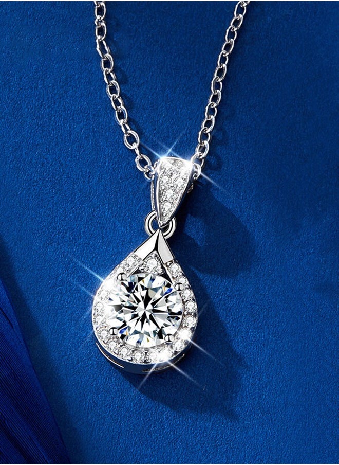 Generic - The 1 Carat Moissanite Diamond Necklace,  Paired With An LED Box, Comes With A GRA Certificate - Image 1
