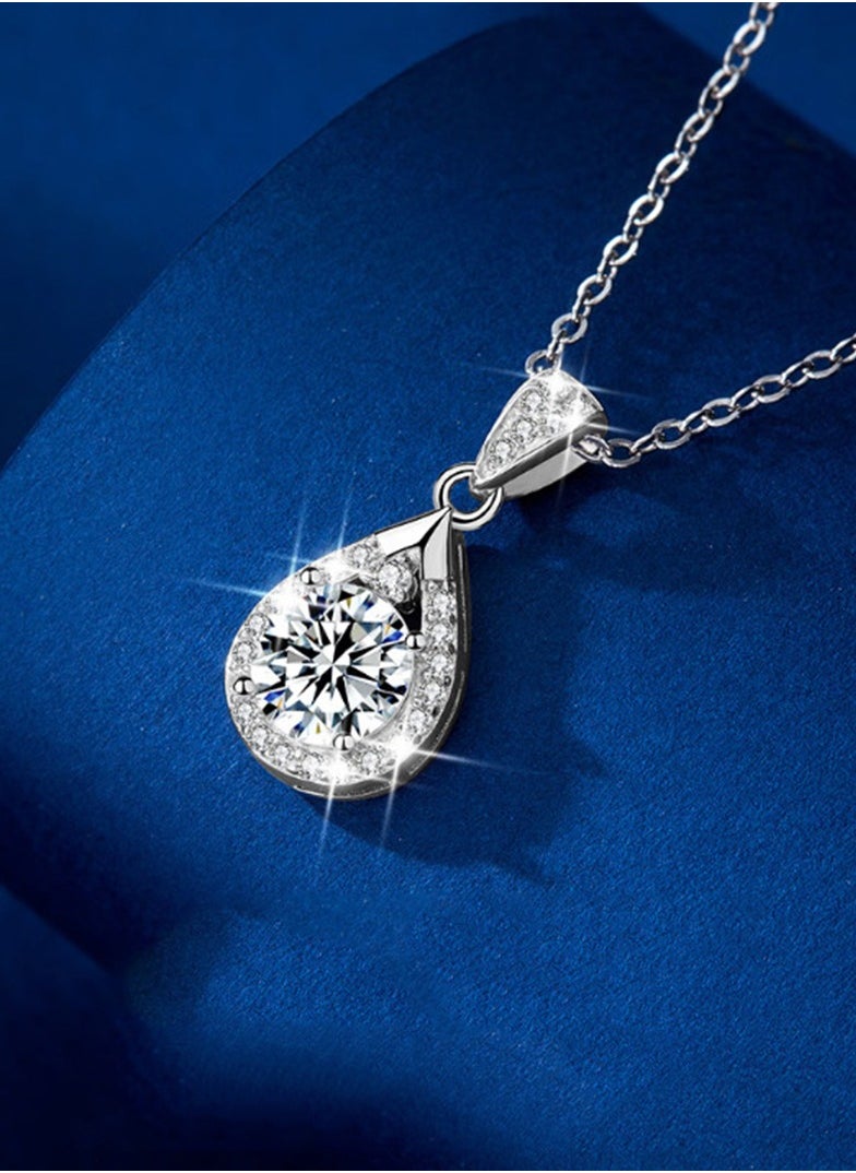 Generic - The 1 Carat Moissanite Diamond Necklace,  Paired With An LED Box, Comes With A GRA Certificate - Image 1
