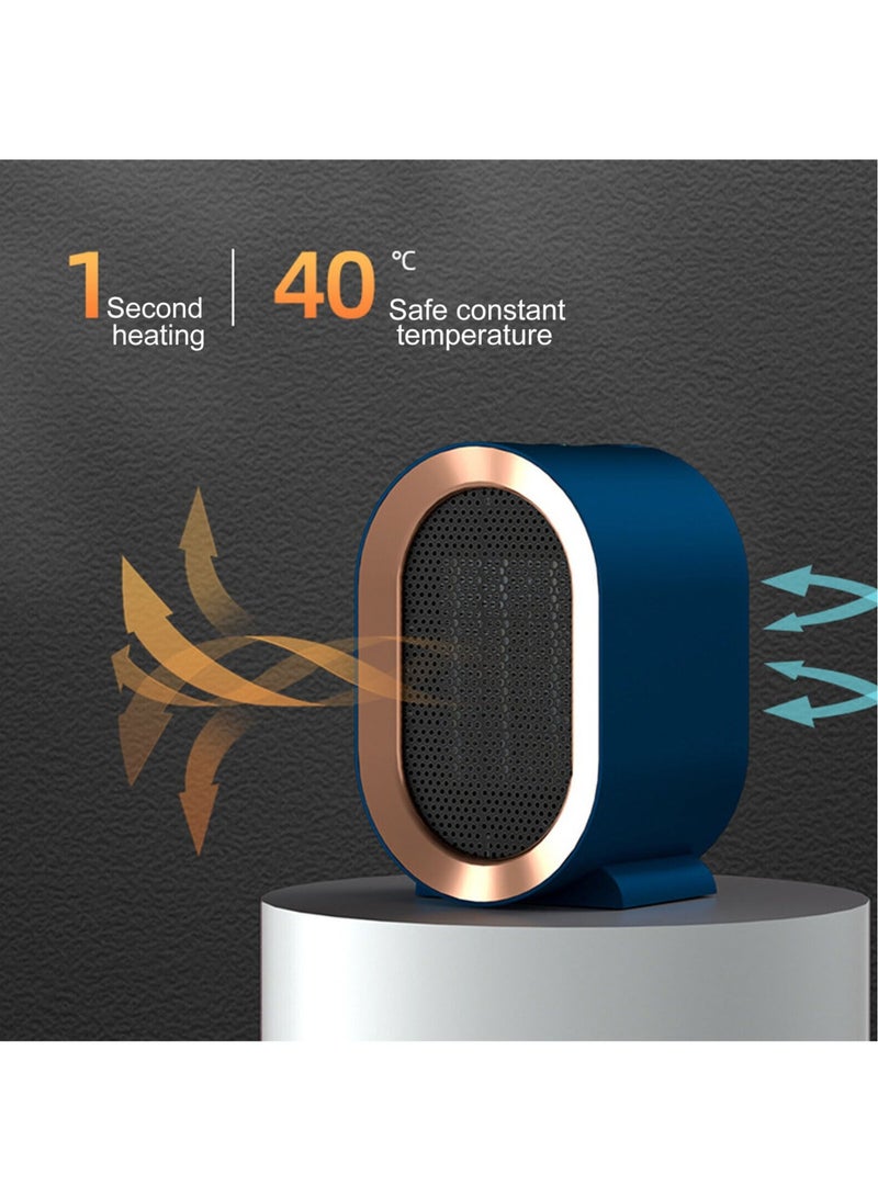 1200W Electric Fan Heater, Desktop Warm Air Blower Home Appliances (Blue)  - Image 2