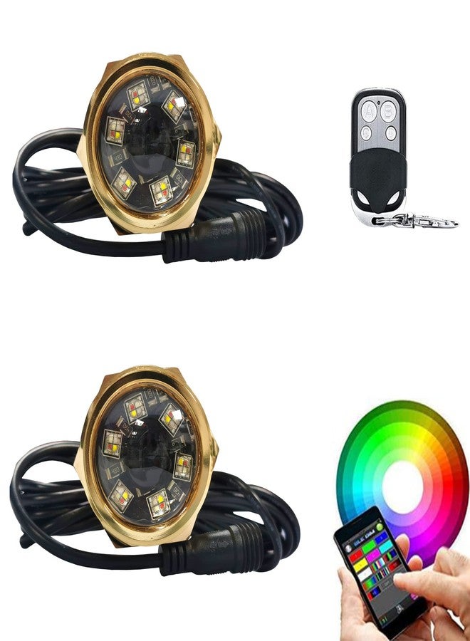 NBWDY 2Pcs RGBW 1/2" NPT LED Boat Drain Plug Light 12V Underwater Boat Trailer Light,No Holes to Drill,RF APP Control Marine Boat LED Light for Fishing Swimming Diving - Image 1