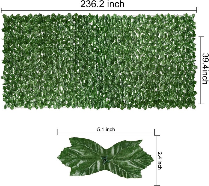 DearHouse Artificial Ivy Privacy Fence - 236.2x39.4in Artificial Hedges Fence and Faux Ivy Vine Leaf Decoration for Outdoor Indoor Garden Decor - Image 5