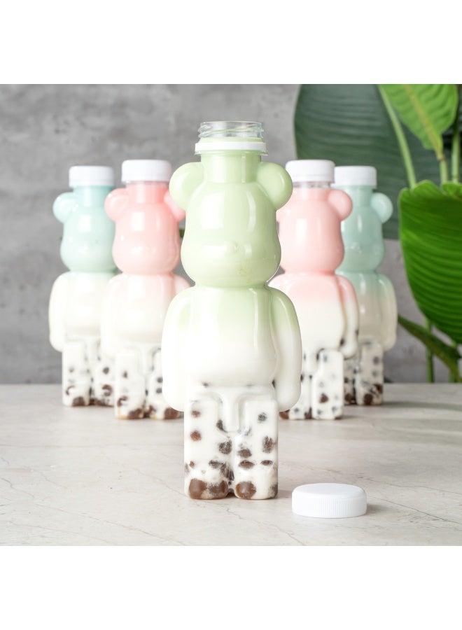 Restaurantware Bottle Tek 12 Ounce Juice Bottles, 100 Bear-Shaped Empty Plastic Bottles - Disposable, With Caps, Clear Plastic Juice Containers For Juicing, For Tea, Smoothies, Or Cocktails  - Image 5