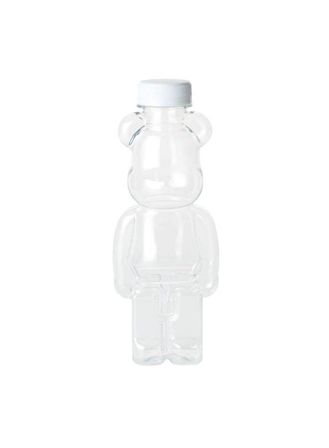 Restaurantware Bottle Tek 12 Ounce Juice Bottles, 100 Bear-Shaped Empty Plastic Bottles - Disposable, With Caps, Clear Plastic Juice Containers For Juicing, For Tea, Smoothies, Or Cocktails  - Image 1