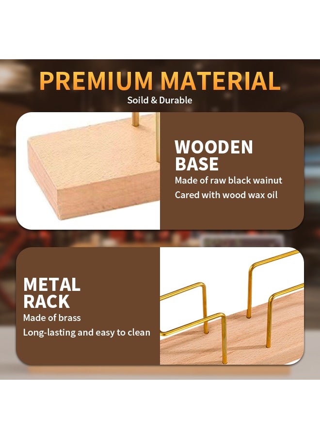 Generic - Coffee Filter Holder, Black Walnut & Brass Rack Coffee Paper Storage Rack, Coffee Filter Paper Container Stand,Napkin holder,Compatible with #1/#2/#4/V60 Coffee Filter - Image 1