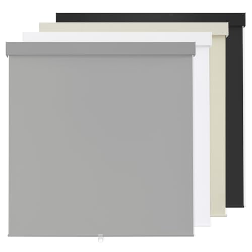 Dephora 100% Blackout Roller Shades Cordless Blinds for Indoor Windows,Free-Stop Window Shades Pull Down,Thermal Insulated Fabric UV Protection,Blackout Window Guard Blinds for Home,Office,Grey,23" W x 72" H - Image 1