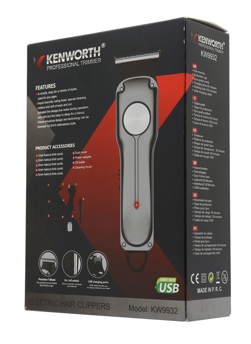KENWORTH - Mens Hair Clippers Cord Cordless Hair Trimmer Professional Haircut Kit for Men USB Rechargeable KW-9932 - Image 1