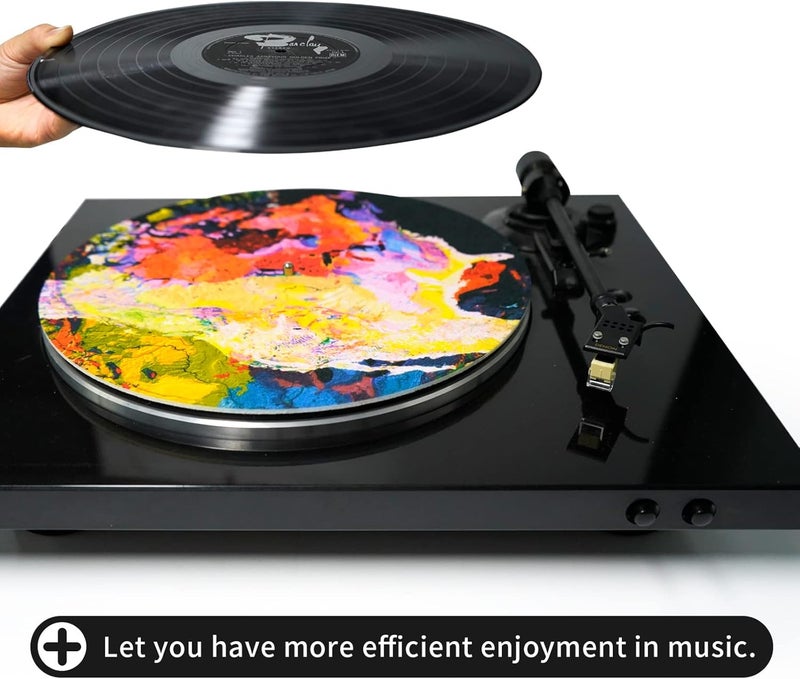 sdroceRyaM 3mm Turntable Mat, Slipmat Anti-Static for 12 Inches LP Vinyl Record High-Fidelity Audiophile Acoustic Sound Support, Help Reduce Noise Due to Static and Dust (Mixed Color) - Image 5