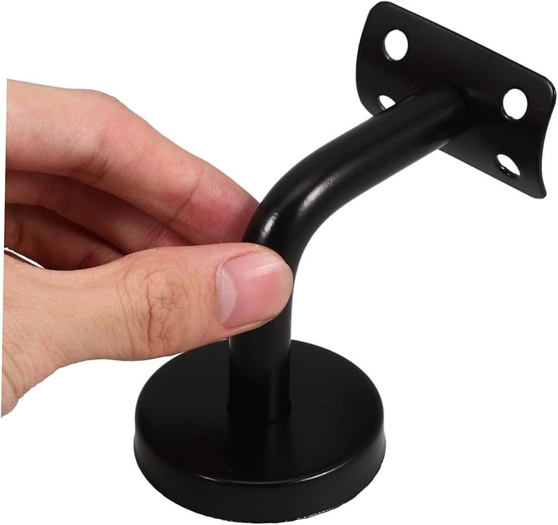 5Pcs Black Stainless Steel Handrail Wall Bracket Stair Rail Mount - Image 4