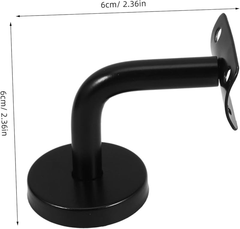 5Pcs Black Stainless Steel Handrail Wall Bracket Stair Rail Mount - Image 3