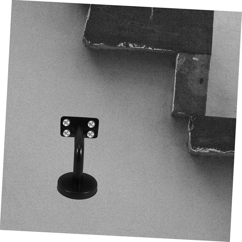 5Pcs Black Stainless Steel Handrail Wall Bracket Stair Rail Mount - Image 5