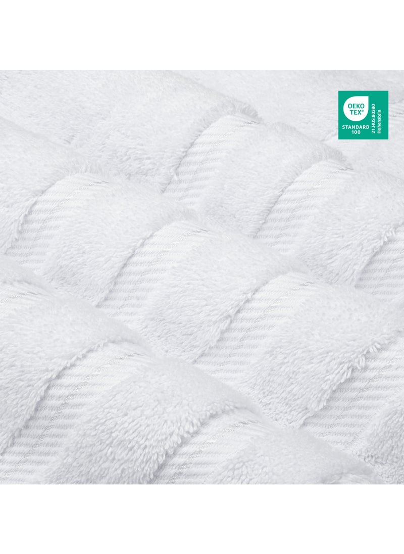 Safi Plus Towel Set Luxury Hotel Quality 600 GSM Genuine Combed Cotton, Super Soft & Absorbent Family Bath Towels 6 Piece Set -  2 Bath Towels, 2 Hand Towels, 2 Washcloths - Bright White  - Image 3