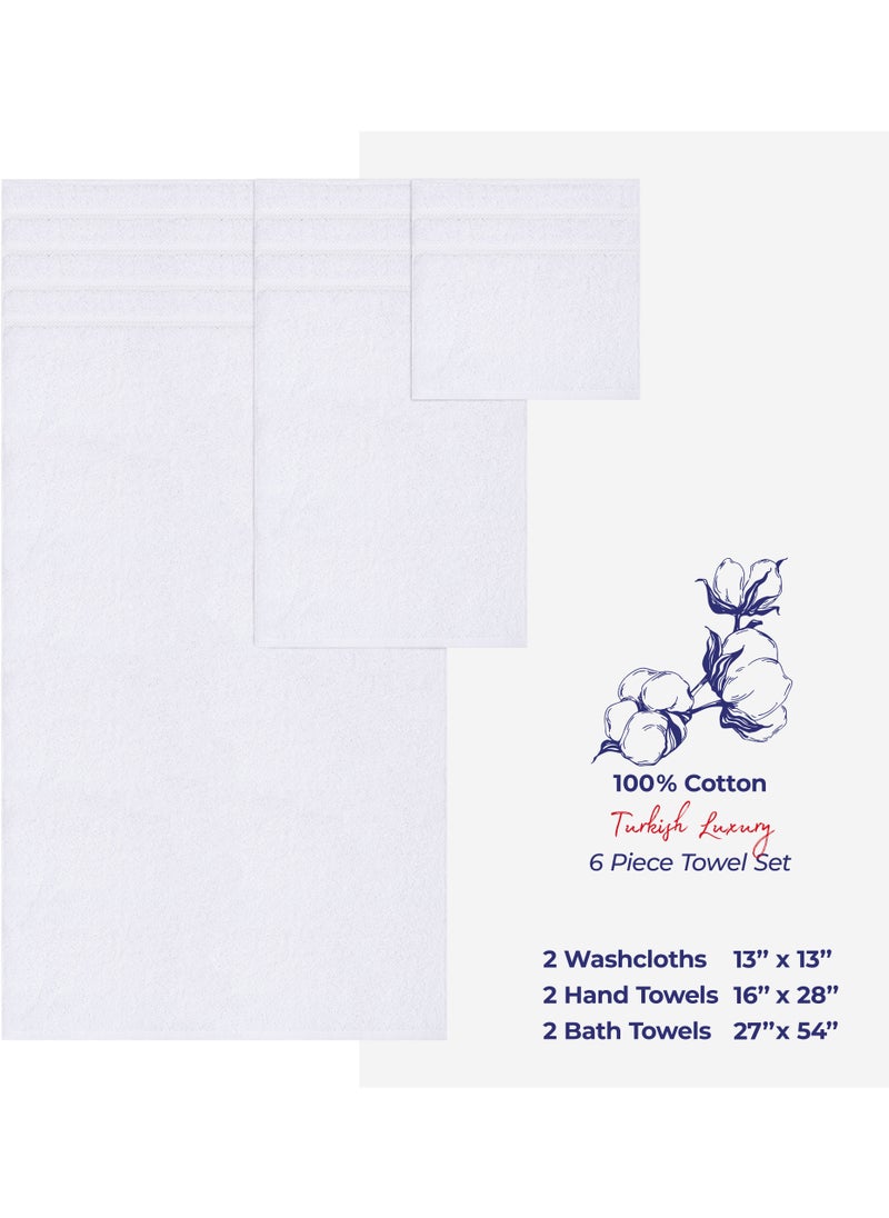Safi Plus Towel Set Luxury Hotel Quality 600 GSM Genuine Combed Cotton, Super Soft & Absorbent Family Bath Towels 6 Piece Set -  2 Bath Towels, 2 Hand Towels, 2 Washcloths - Bright White  - Image 5