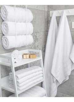Safi Plus Towel Set Luxury Hotel Quality 600 GSM Genuine Combed Cotton, Super Soft & Absorbent Family Bath Towels 6 Piece Set -  2 Bath Towels, 2 Hand Towels, 2 Washcloths - Bright White  - Image 2