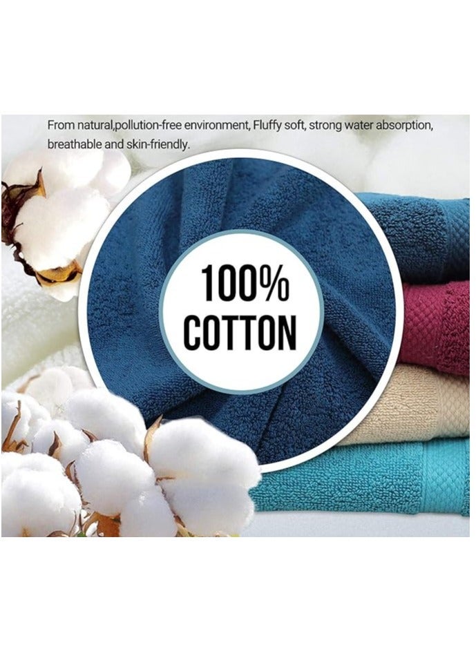 Safi Plus Towel Set Luxury Hotel Quality 600 GSM Genuine Combed Cotton, Super Soft & Absorbent Family Bath Towels 6 Piece Set -  2 Bath Towels, 2 Hand Towels, 2 Washcloths - Bright White - Image 4