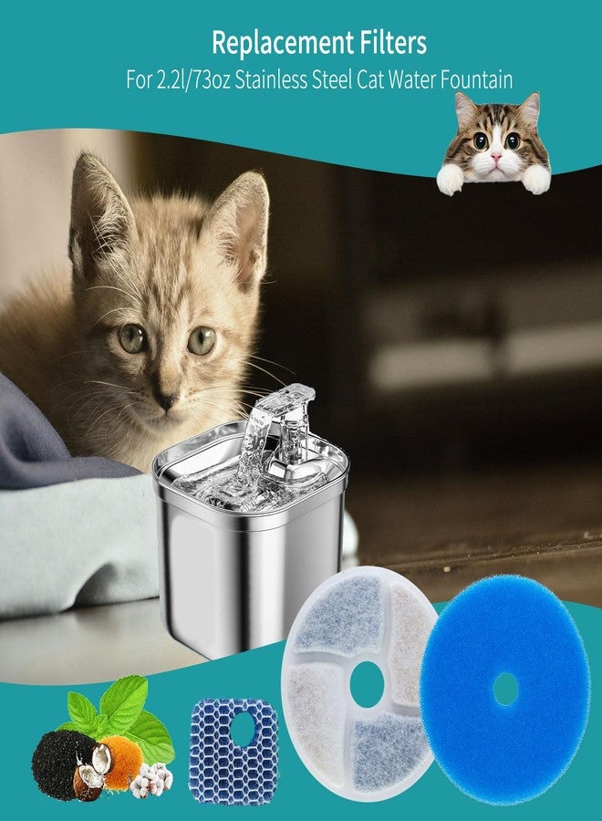 AnyEnjoy Cat Water Fountain Filter, 8 Pack Fountain Filter Replacement for Automatic Pet Fountain 4.13inch Filters For Cat Water Fountain - Image 2