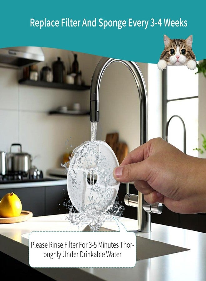 AnyEnjoy Cat Water Fountain Filter, 8 Pack Fountain Filter Replacement for Automatic Pet Fountain 4.13inch Filters For Cat Water Fountain - Image 3