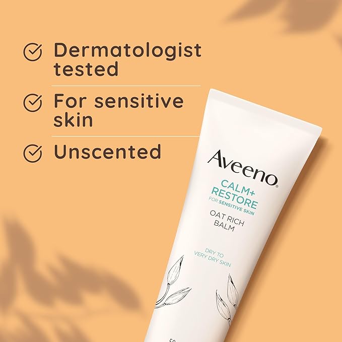 Aveeno Face CalmRestore Rich Oat Moisturising Balm 1x 50ml 24Hour Hydration Face Moisturiser with Triple Oat Complex Face Care Soothes and Hydrates Irritated Very Dry and Sensitive Skin - Image 4