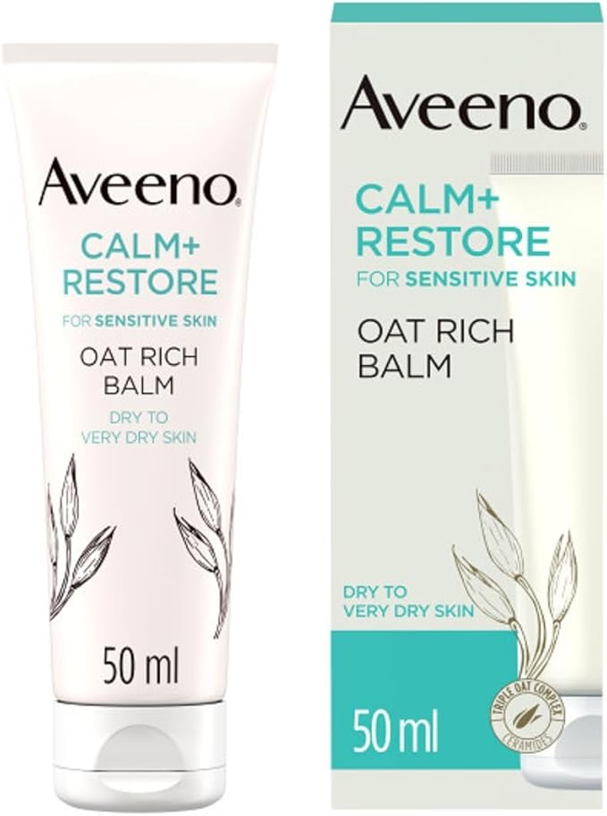 Aveeno Face CalmRestore Rich Oat Moisturising Balm 1x 50ml 24Hour Hydration Face Moisturiser with Triple Oat Complex Face Care Soothes and Hydrates Irritated Very Dry and Sensitive Skin - Image 1
