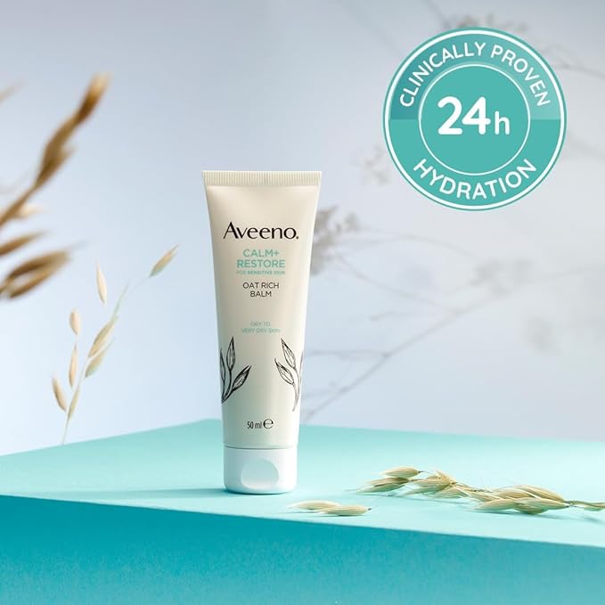 Aveeno Face CalmRestore Rich Oat Moisturising Balm 1x 50ml 24Hour Hydration Face Moisturiser with Triple Oat Complex Face Care Soothes and Hydrates Irritated Very Dry and Sensitive Skin - Image 5