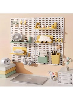 Hihonor 11pcs No-Drill Pegboard Storage Set - Wall & Desktop Organizer for Dorms, Kitchen Accessories, Spice Rack, Pot Holder - Easy Install ABS Resin Shelf with Clip-On Design, Black  - Image 5