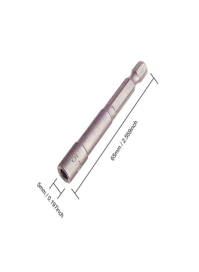اتول مارت مثقاب تثبيت الصواميل من يوتول مارت، ٥ قطع، ١/٤ بوصة، ساق سداسية سريعة التغيير، ٥ مم، نظام متري، بدون مغناطيسي - Image 2