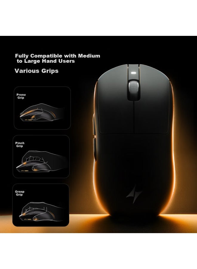 Atk Dragonfly A9 Wireless Gaming Mouse Esports Office Mouse Wired/bluetooth/2.4g/star Flash Three-mode Connection Lightweight Symmetrical Minimalist Ergonomic A9 Plus White - Image 3