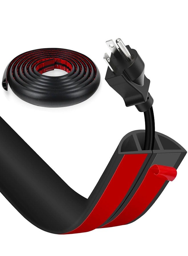 Floor Cord Cover Cable Cavity, 2M Self Adhesive Cord Hider Floor Low Profile Floor Cable Management Wire Cover Floor Electric Cord Covers for Home Office Garage Offices Gym - Image 1