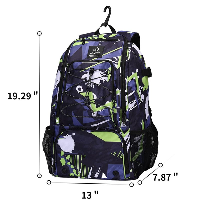 wpole Sports Baseball&Softball Bat Bag For Youthï½œAdults, Baseball Equipment Backpack Bag with Shoe Compartment,Fence Hook,Holds Bat, Helmet, Glove - Image 3