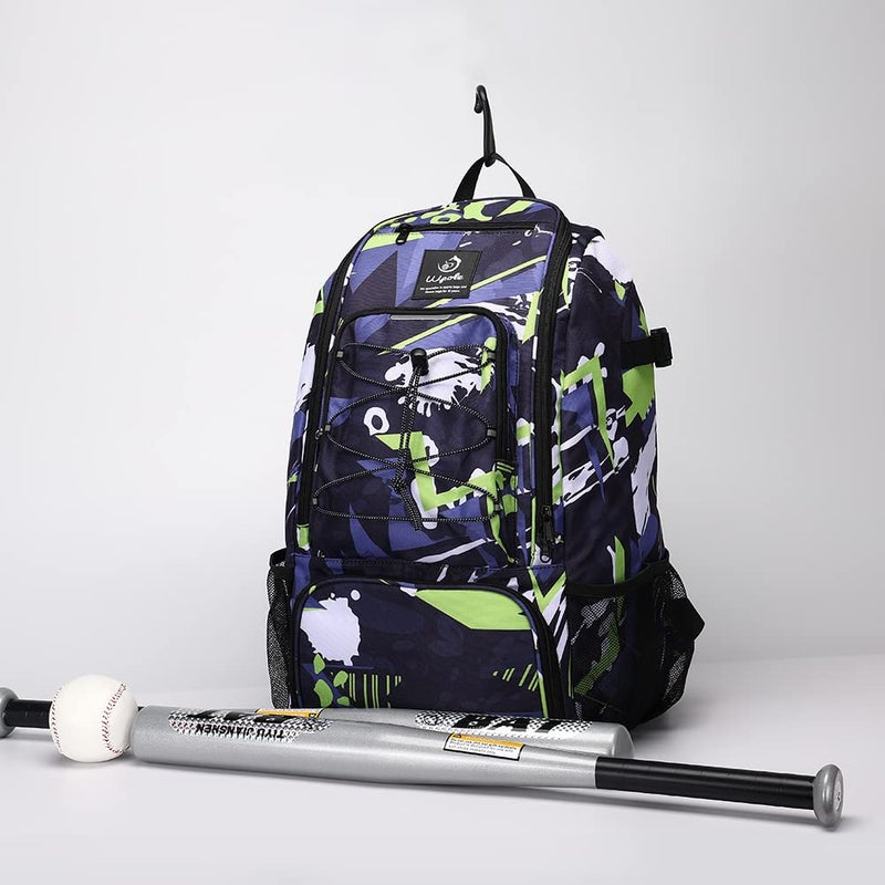wpole Sports Baseball&Softball Bat Bag For Youthï½œAdults, Baseball Equipment Backpack Bag with Shoe Compartment,Fence Hook,Holds Bat, Helmet, Glove - Image 4