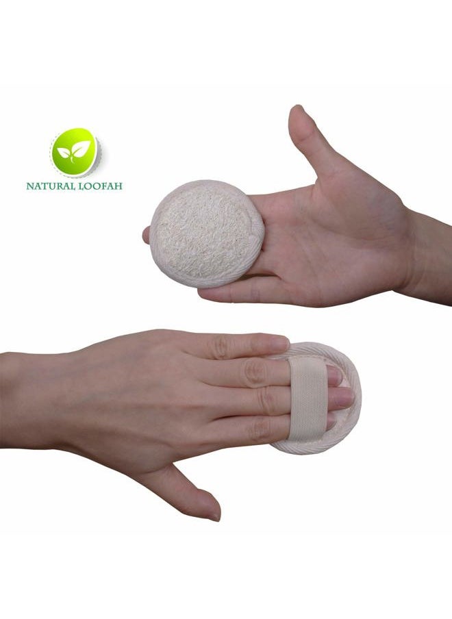 Sportout - 10 Packs Exfoliating Loofah Face Brush Cleanser and Massager, 100% Natural Loofah Sponge Manual Facial Cleansing Scrubber Handheld Pad, for Men and Women - Image 1